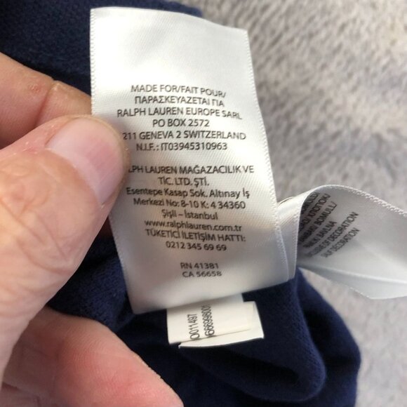 Polo Ralph Lauren Men Polo Shirt Medium Navy Custom Slim Fit Casual Cotton - Picture 12 of 15